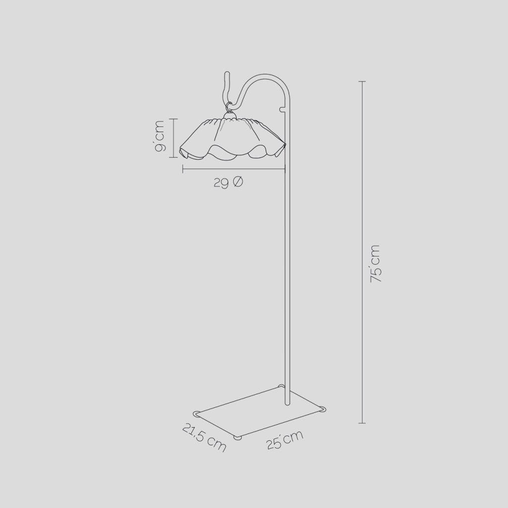 Ficha técnica Lámpara Violacea Pedestal Mesa