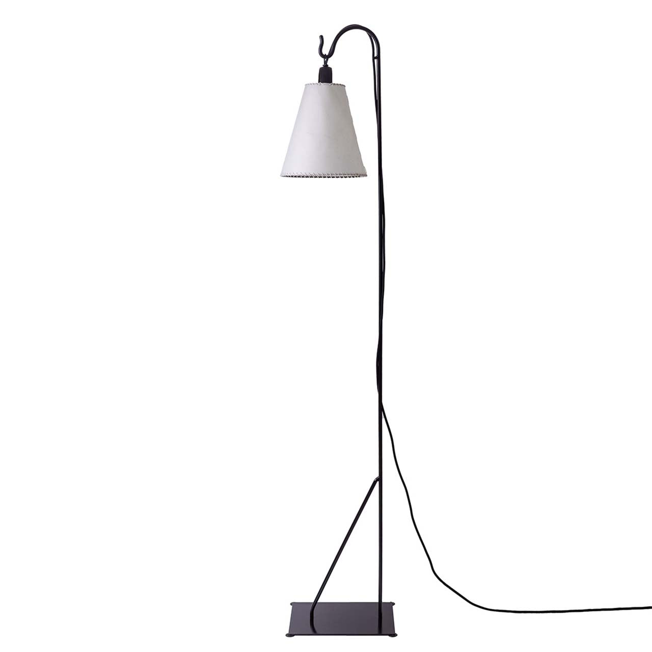 Lámpara Cencerro Pergamino Base Fierro Pie (160cms de alto)