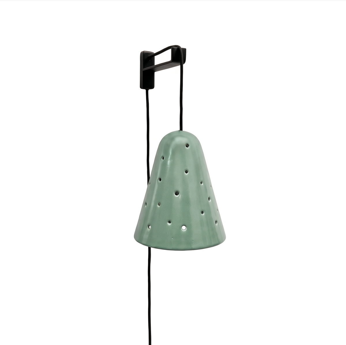 Lámpara Campanilla Verde Mate Escuadra de Fierro