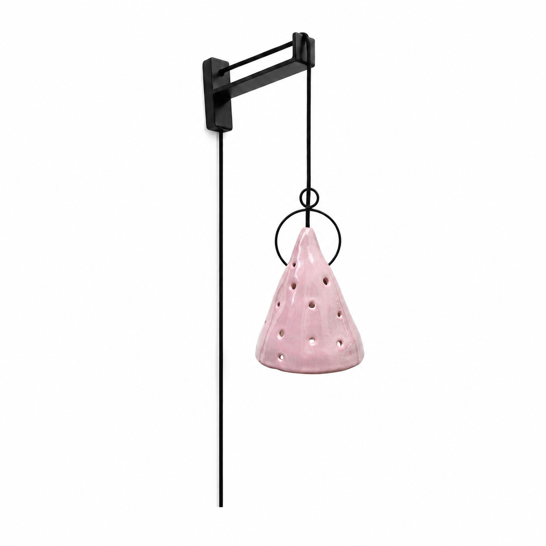 Lámpara Candil Rosa Escuadra de Fierro