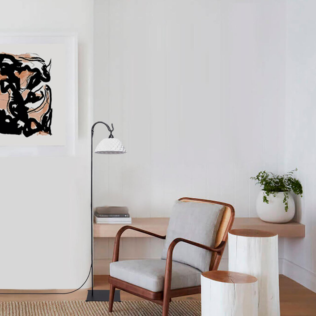 Lámpara Anfibio Base Fierro Lectura (130cms de alto)